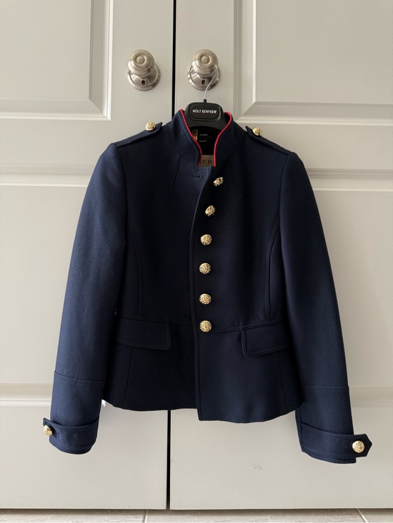 Burberry Jackets & Blazers - Authentic Burberry Navy Military-Style Gold Button Wool Jacket